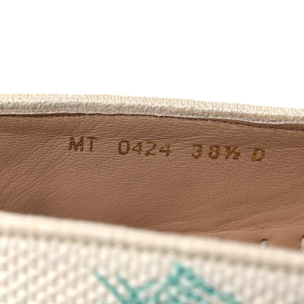 Embroidered Toile De Jouy Granville Espadrille 38.5 Aquamarine