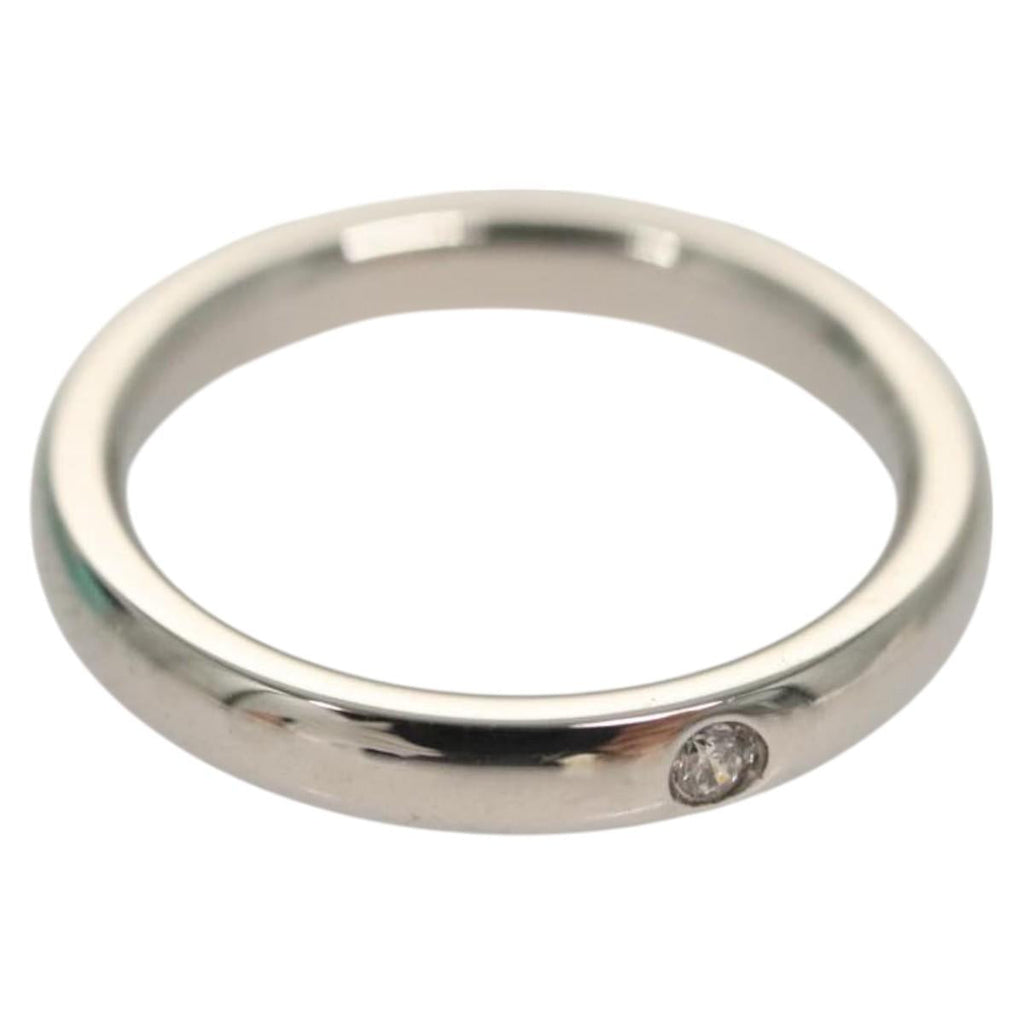 TIFFANY&Co. 1P Diamond Ring Platinum PT950 #7.5(JP Size) Auth 117298AM