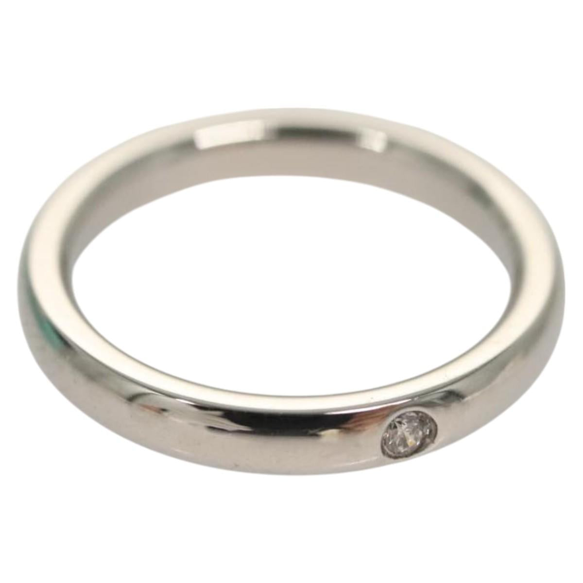 TIFFANY&Co. 1P Diamond Ring Platinum PT950 #7.5(JP Size) Auth 117298AM