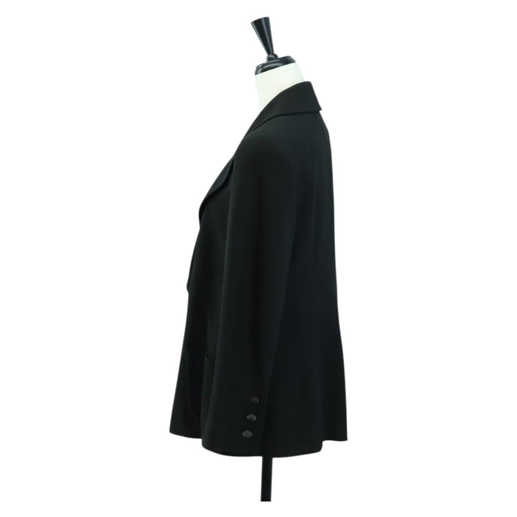 CHANEL Jacket Rayon Black CC Auth 158563M