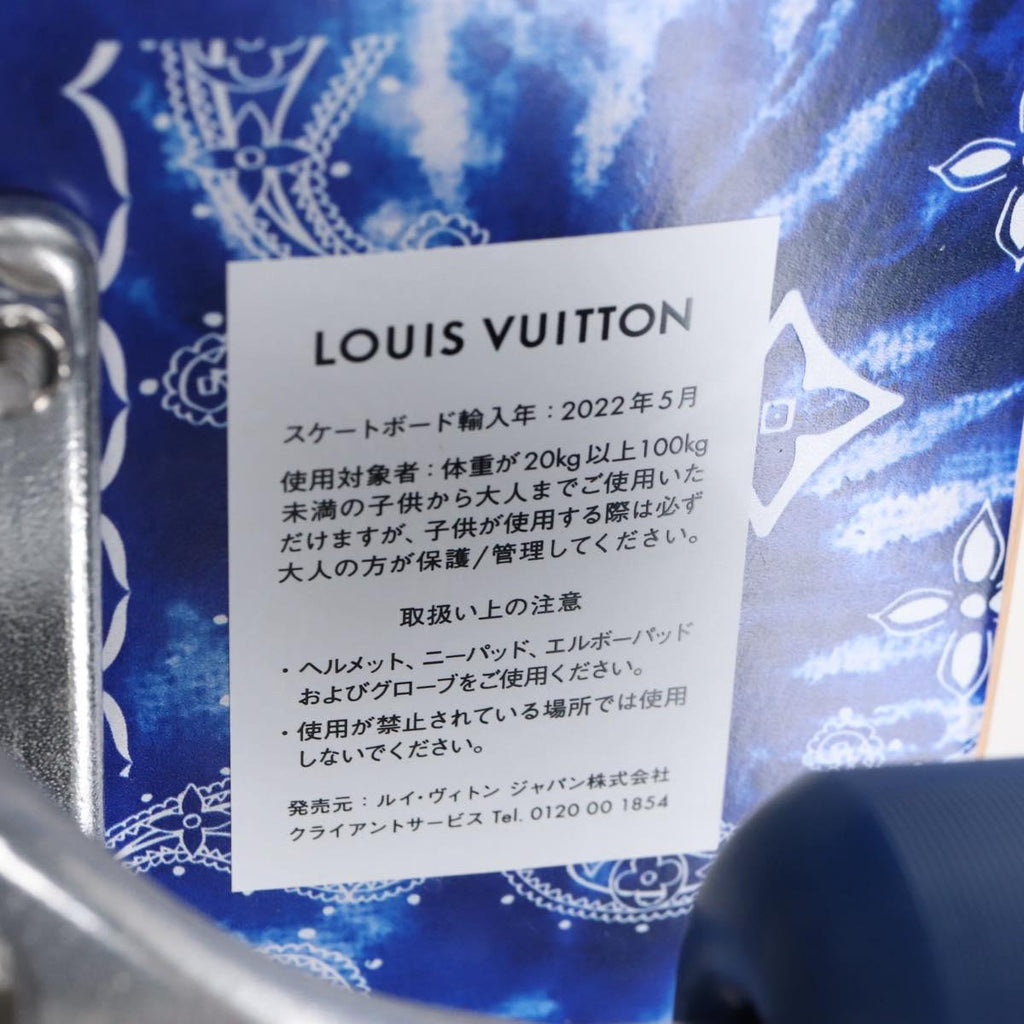LOUIS VUITTON Monogram Bandana Skateboard Wood Blue GI0765 LV Auth 167873SM