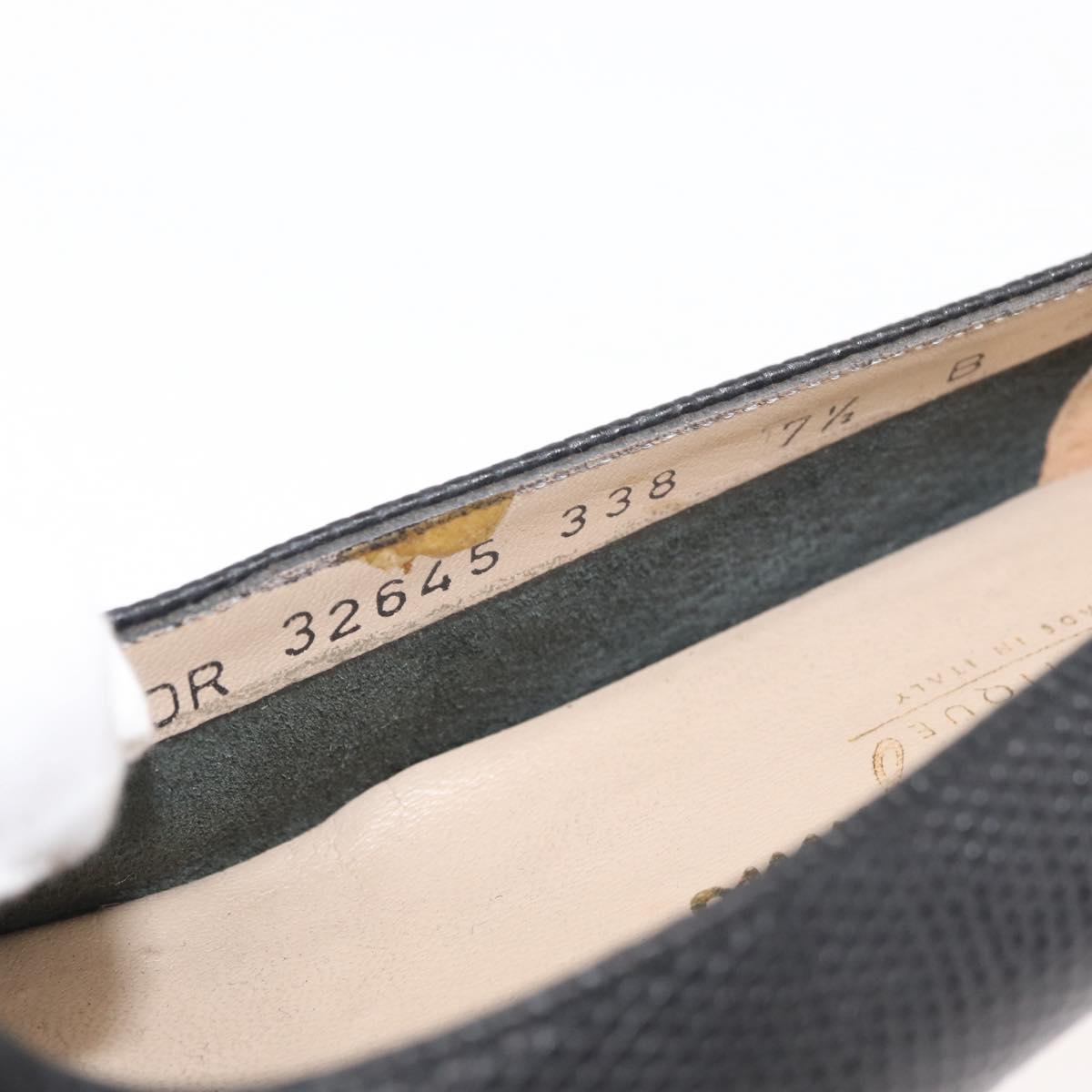 Salvatore Ferragamo Vara Ribbon Pumps Leather 7 1/2 Black Auth 174626A