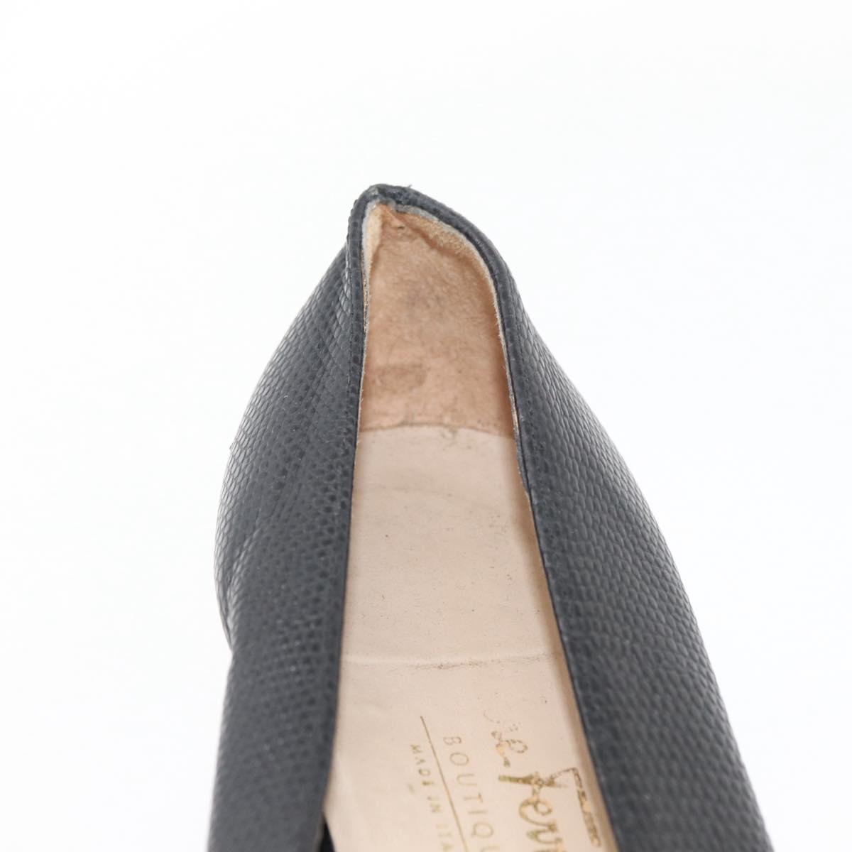 Salvatore Ferragamo Vara Ribbon Pumps Leather 7 1/2 Black Auth 174626A