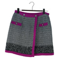 CHANEL Skirt Tweed Gray CC Auth 179163A