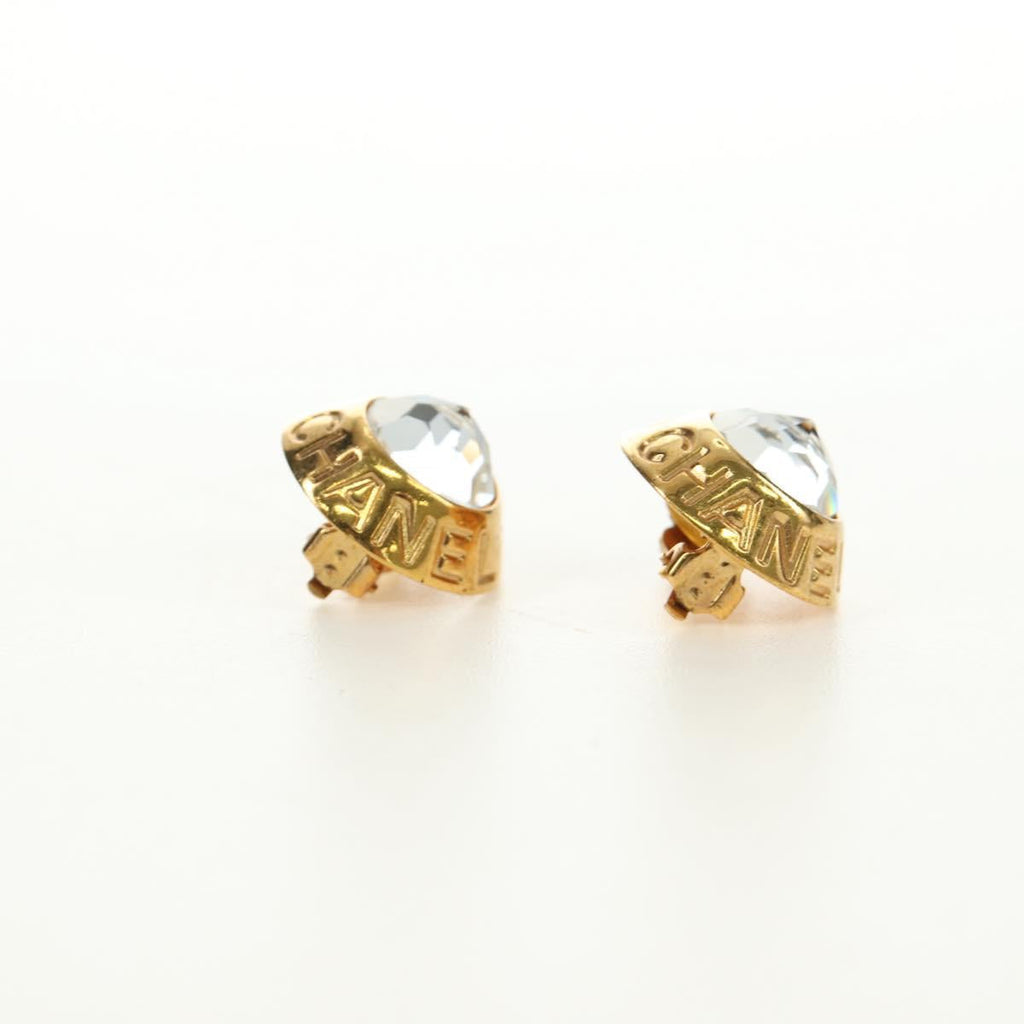 CHANEL Earring metal Gold Tone CC Auth 180936M
