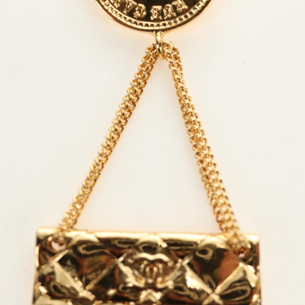 CHANEL Brooch metal Gold CC Auth 185856M