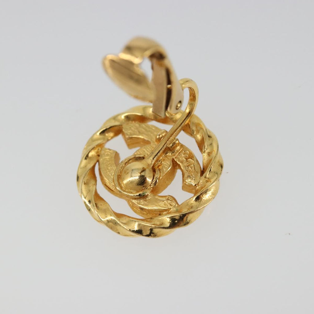CHANEL Earring Metal Gold Tone CC Auth 188627