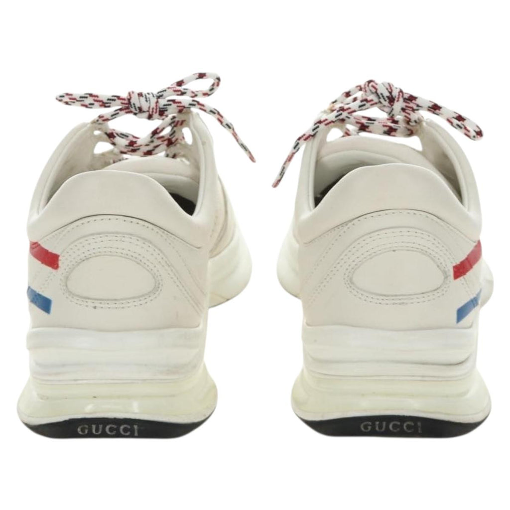 GUCCI Gucci Run Sneakers Leather White Auth 190306M