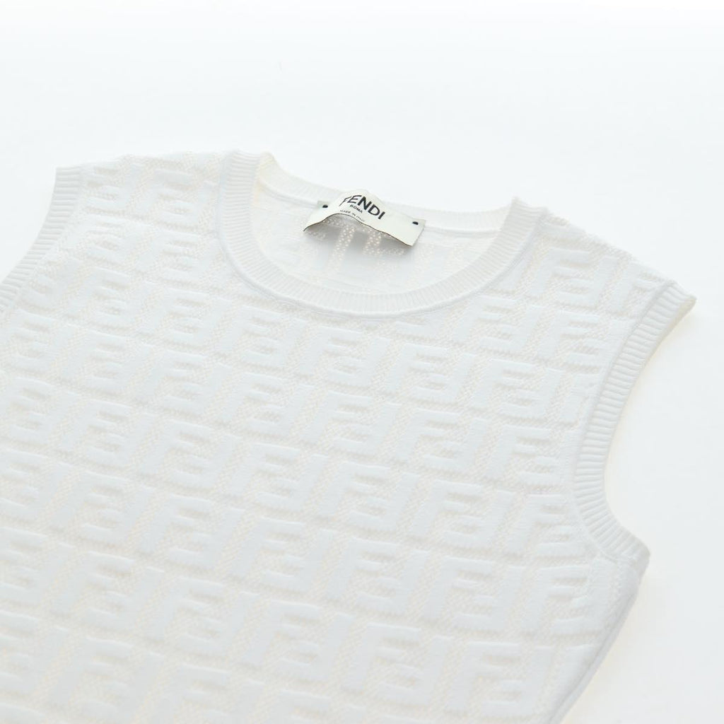 FENDI Zucca Canvas One Piece Shirt White Auth 193726M