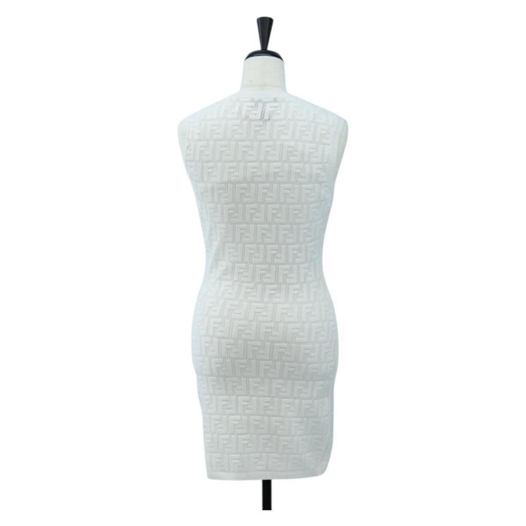 FENDI Zucca Canvas One Piece Shirt White Auth 193726M