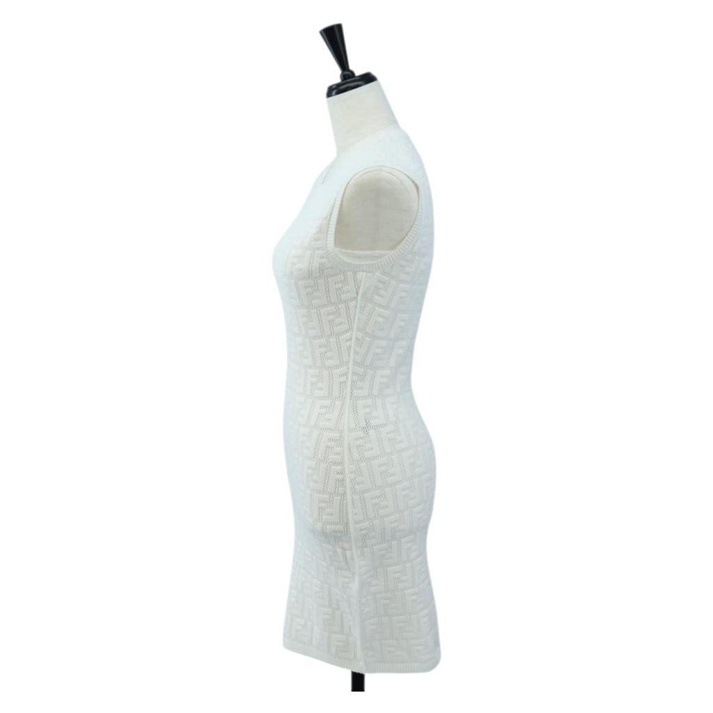 FENDI Zucca Canvas One Piece Shirt White Auth 193726M