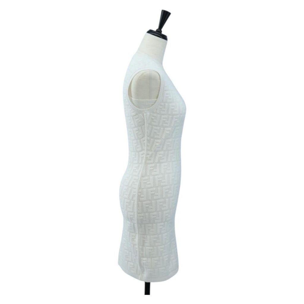 FENDI Zucca Canvas One Piece Shirt White Auth 193726M