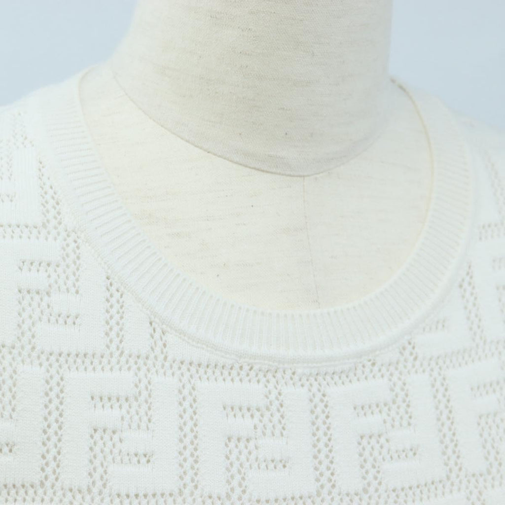 FENDI Zucca Canvas One Piece Shirt White Auth 193726M