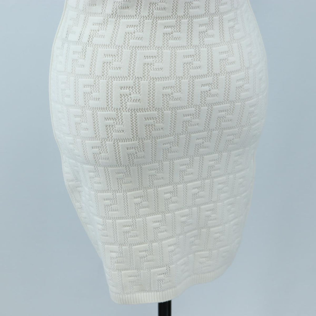 FENDI Zucca Canvas One Piece Shirt White Auth 193726M