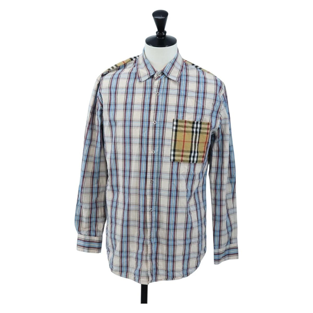 BURBERRY Nova Check Shirt cotton Beige Auth 195117M