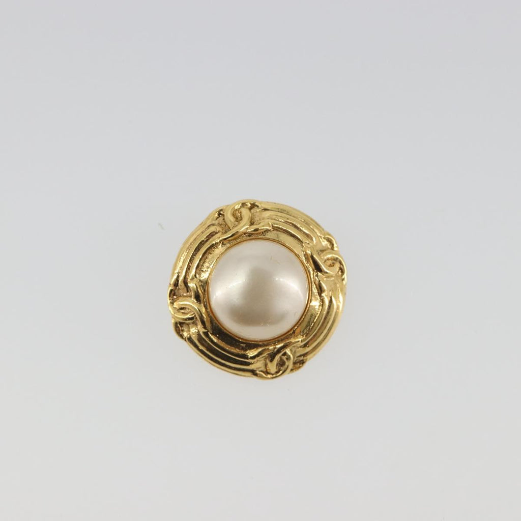 CHANEL Earring metal Gold CC Auth 195943A