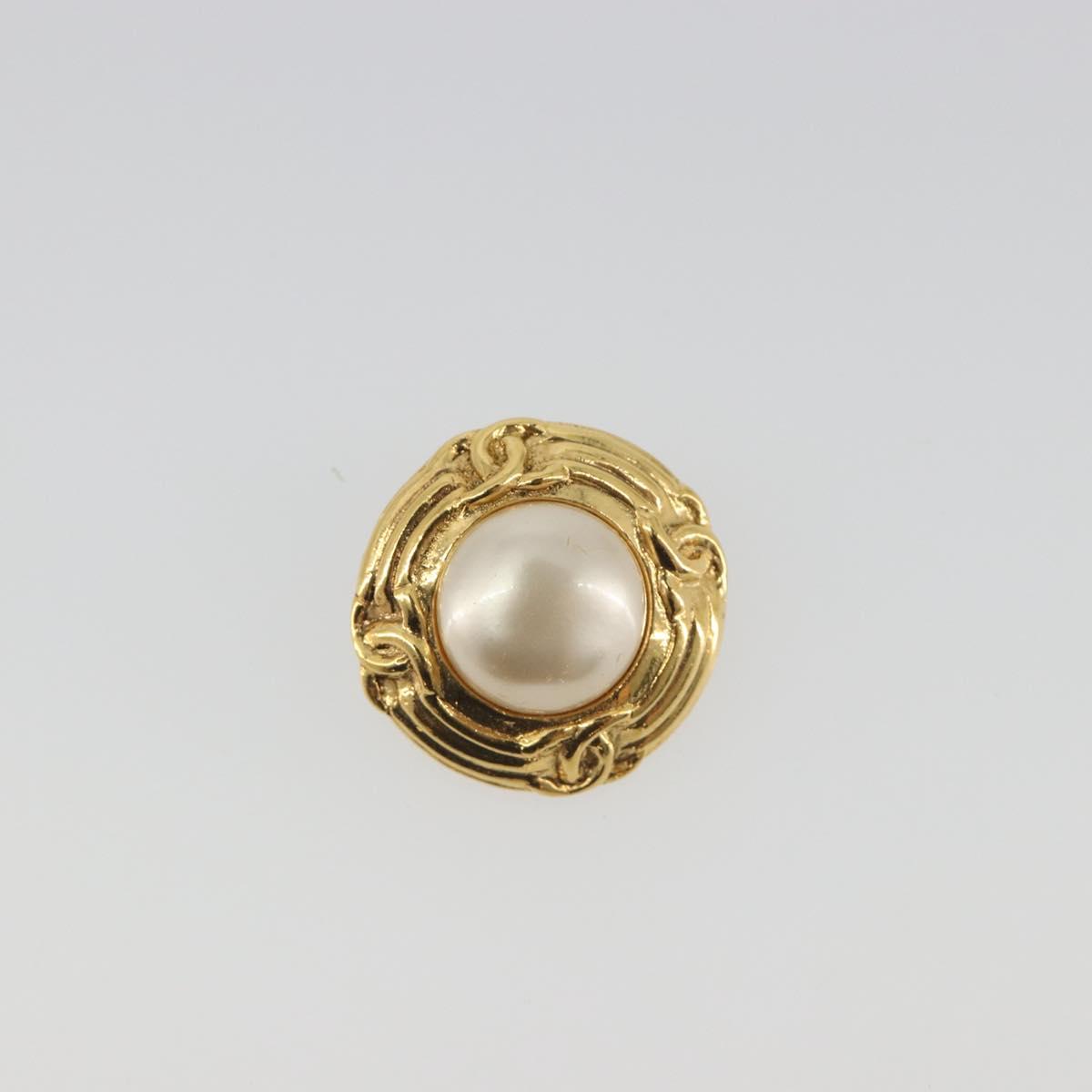 CHANEL Earring metal Gold CC Auth 195943A