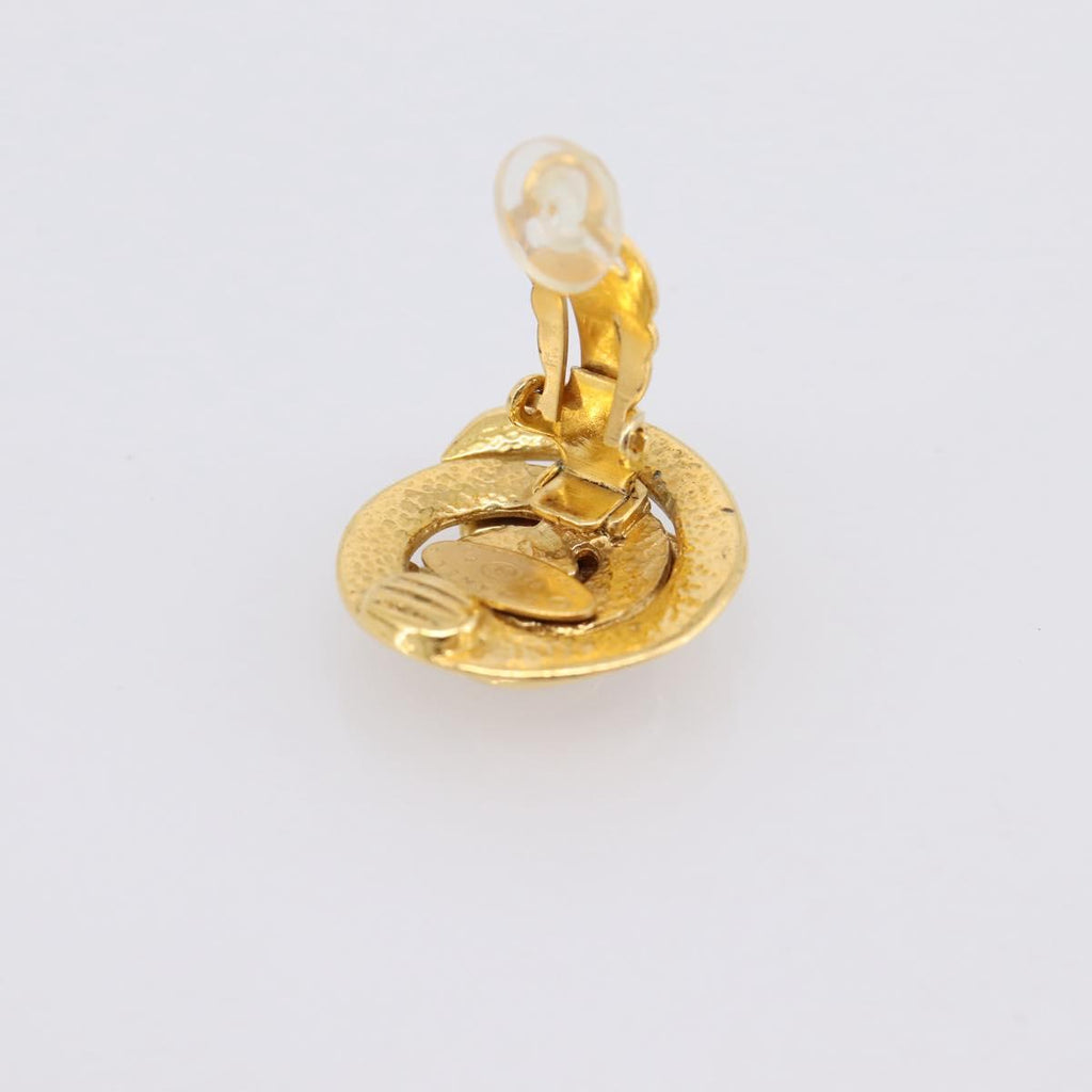 CHANEL Earring metal Gold CC Auth 195950V