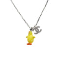 CHANEL COCO Mark Necklace Metal Silver CC Auth 196476SAM