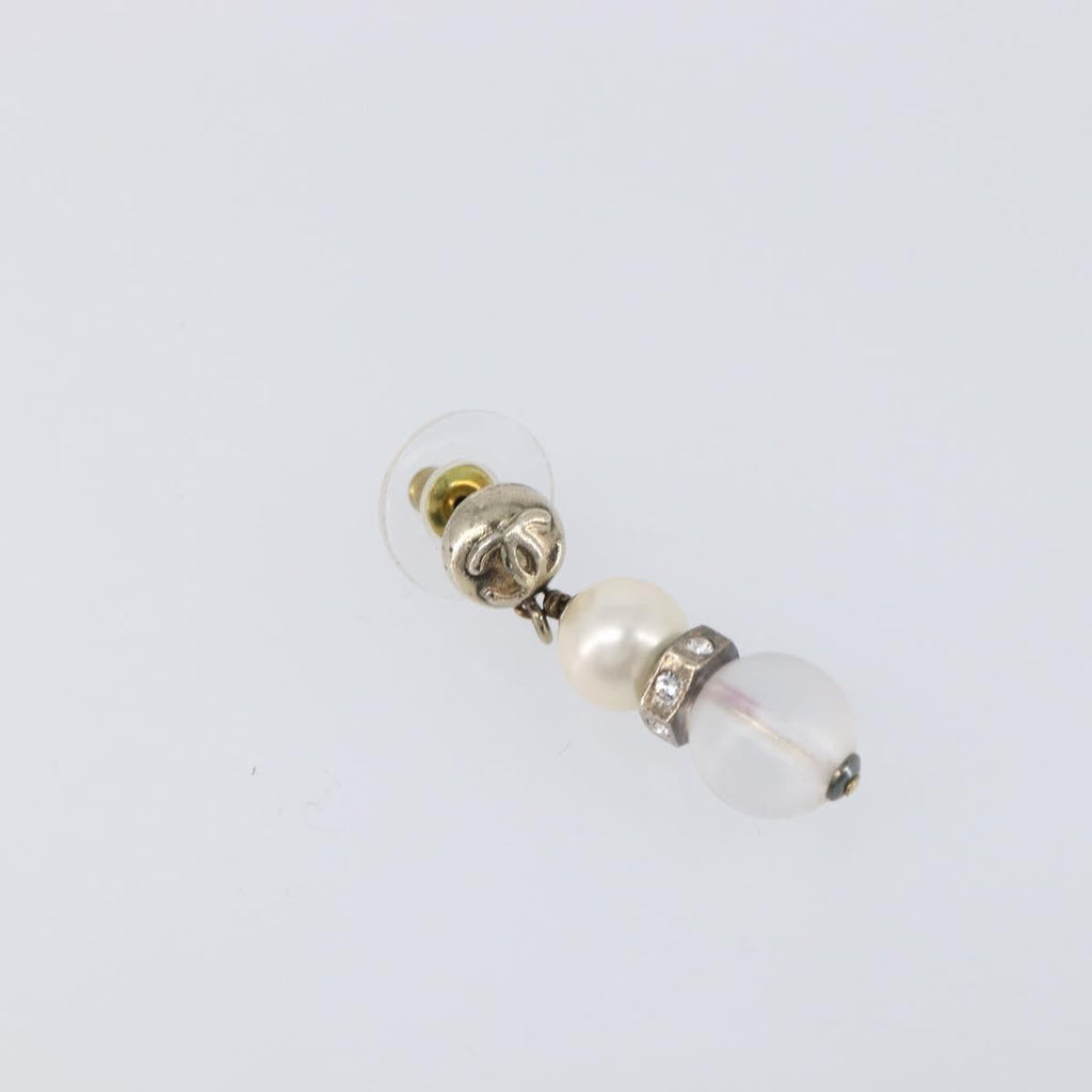 CHANEL Pierce Metal Silver CC Auth 198814A