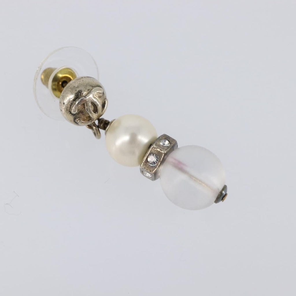 CHANEL Pierce Metal Silver CC Auth 198814A