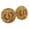 CHANEL Earring Metal Gold Tone CC Auth 198822V
