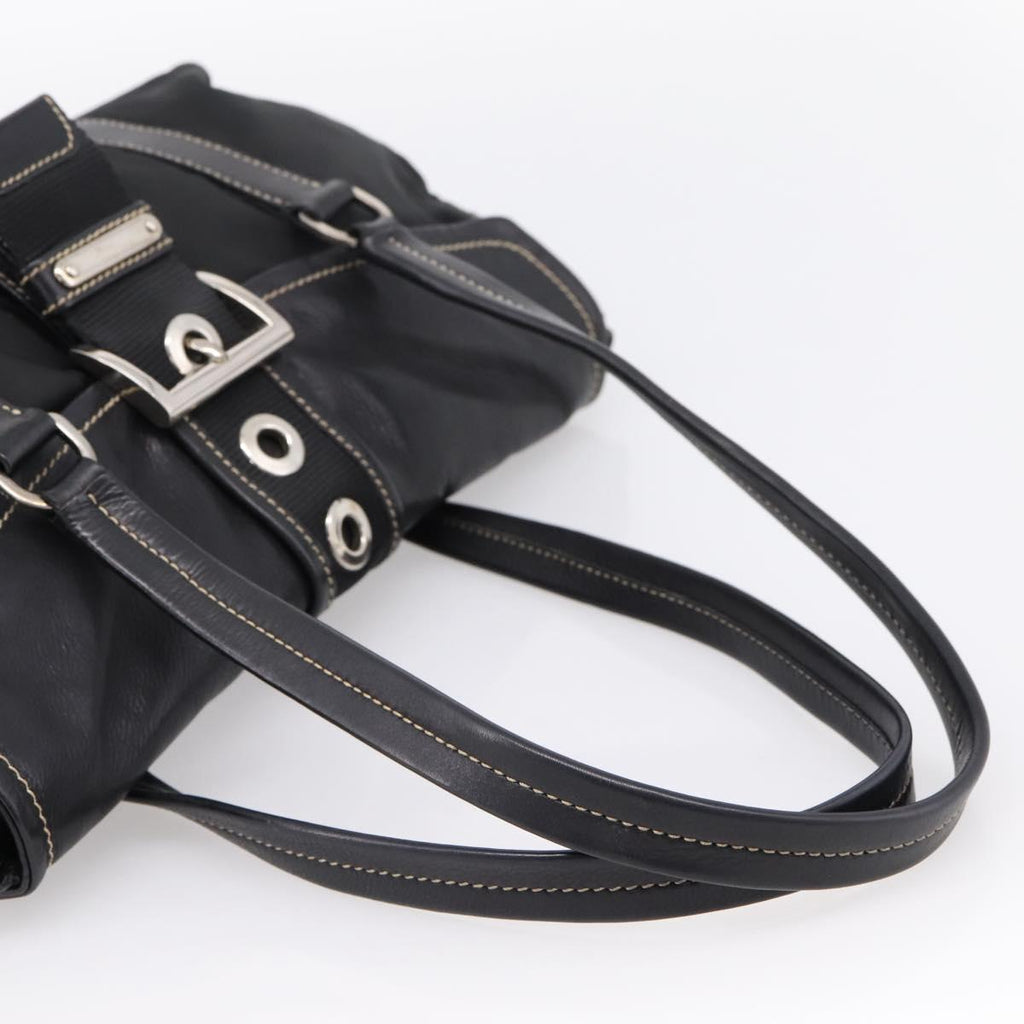 PRADA Shoulder Bag Nylon Black Silver Auth 199517V