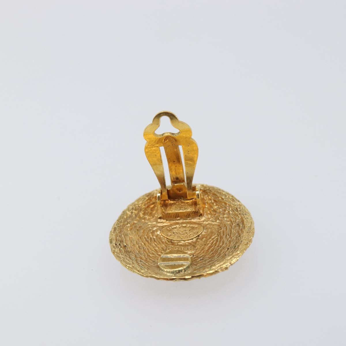 CHANEL Earring metal Gold Tone CC Auth 199735