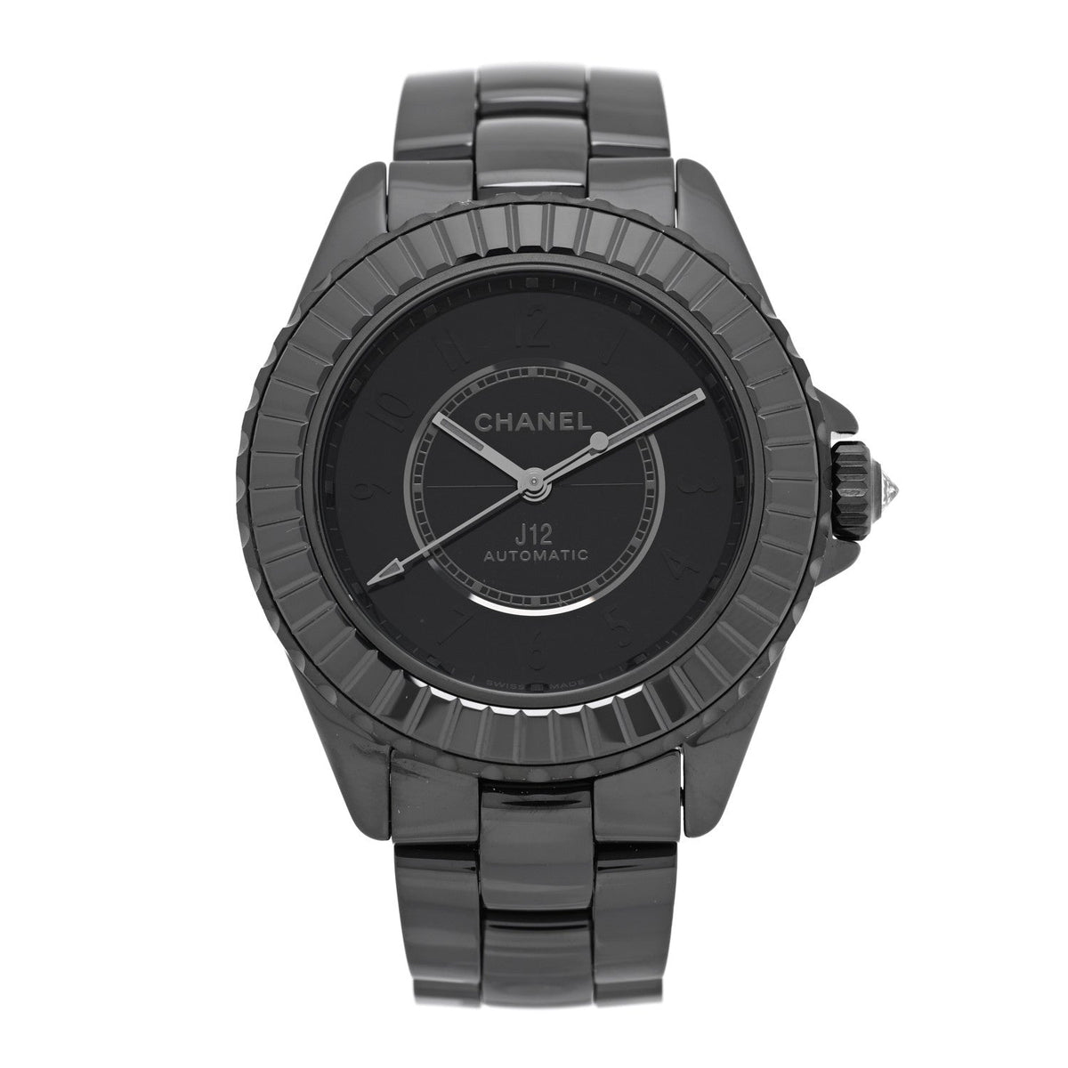 Stainless Steel Ceramic Diamond 38mm J12 Limited Edition Automatic Watch Black