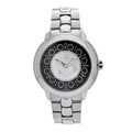 Stainless Steel Mother of Pearl Topaz Spinel 38mm Ishine Rotating Gem Two Tone Quartz Watch Black
