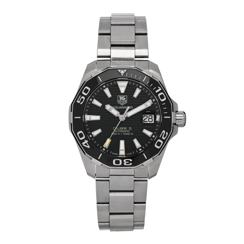 Stainless Steel 41mm Aquaracer 300M Automatic Watch Black WAY211A-1