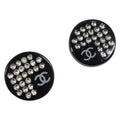 CHANEL Earring plastic Black CC Auth 200741V