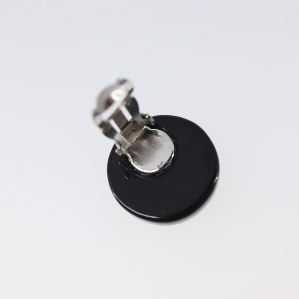 CHANEL Earring plastic Black CC Auth 200741V
