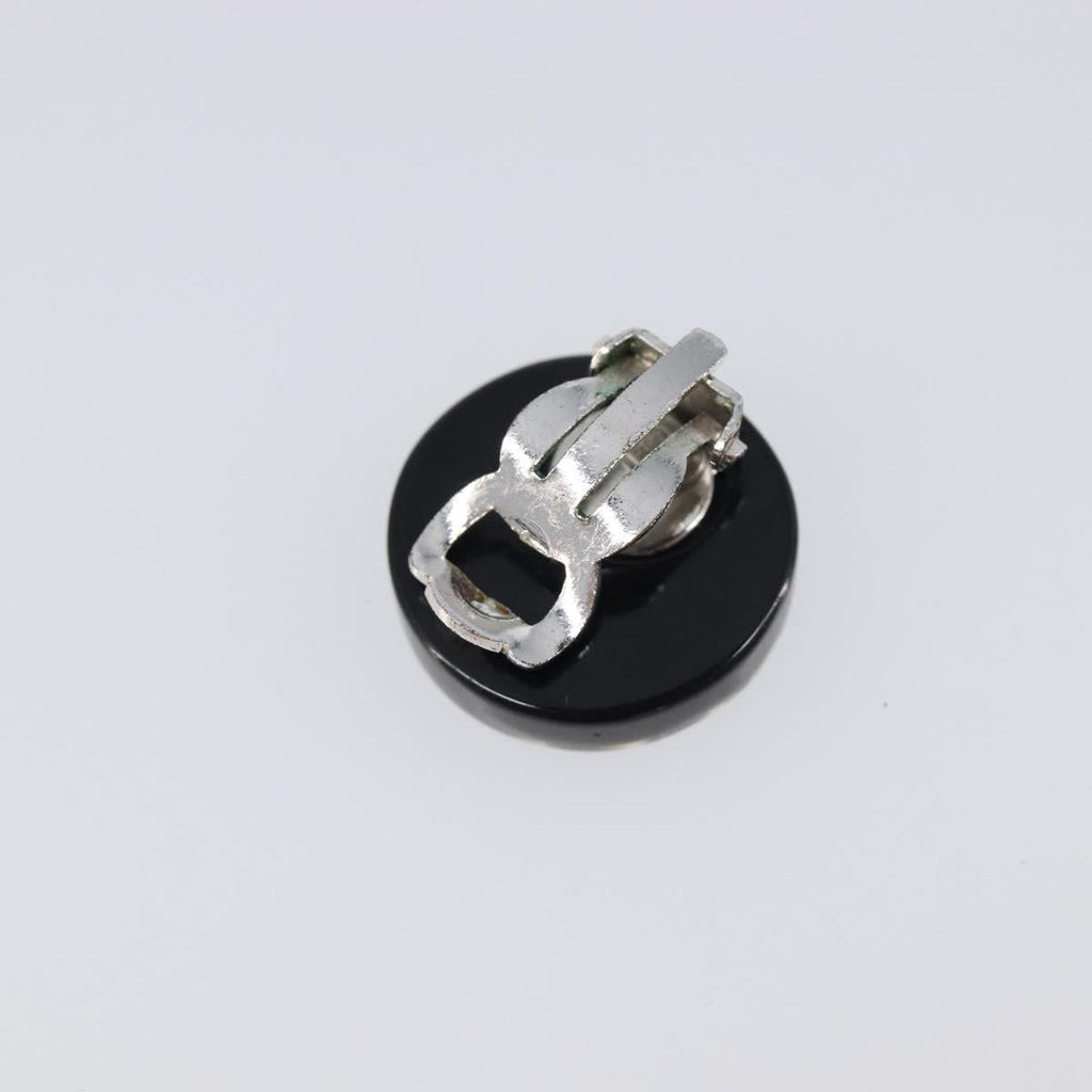 CHANEL Earring plastic Black CC Auth 200741V