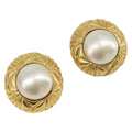CHANEL Earring metal Gold Tone CC Auth 201014