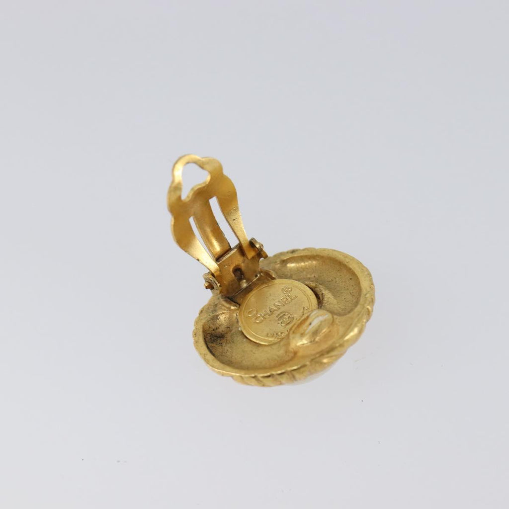 CHANEL Earring metal Gold Tone CC Auth 201014
