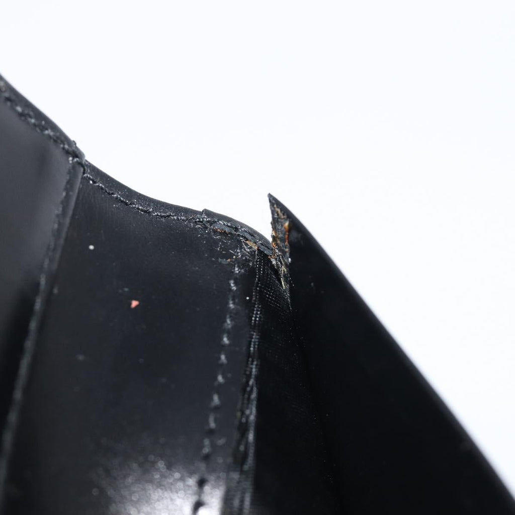 PRADA Wallet Satin Black Silver Auth 201549V