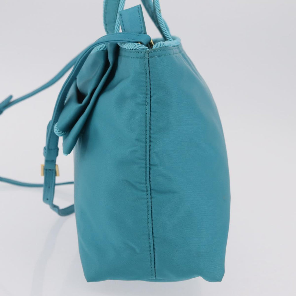 PRADA Hand Bag 2way Green Gold Auth 202518A