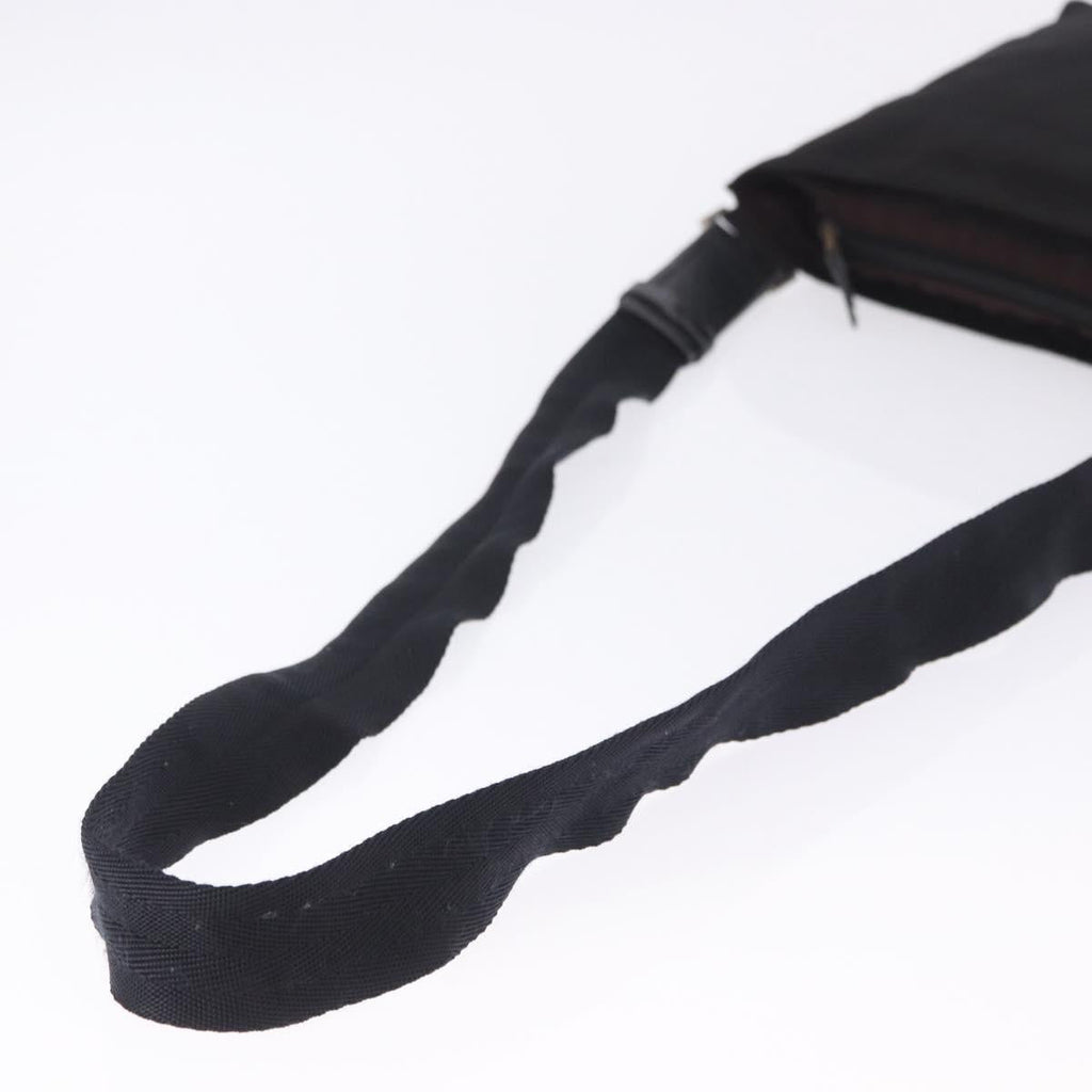 PRADA Shoulder Bag Nylon Black Silver Auth 203431