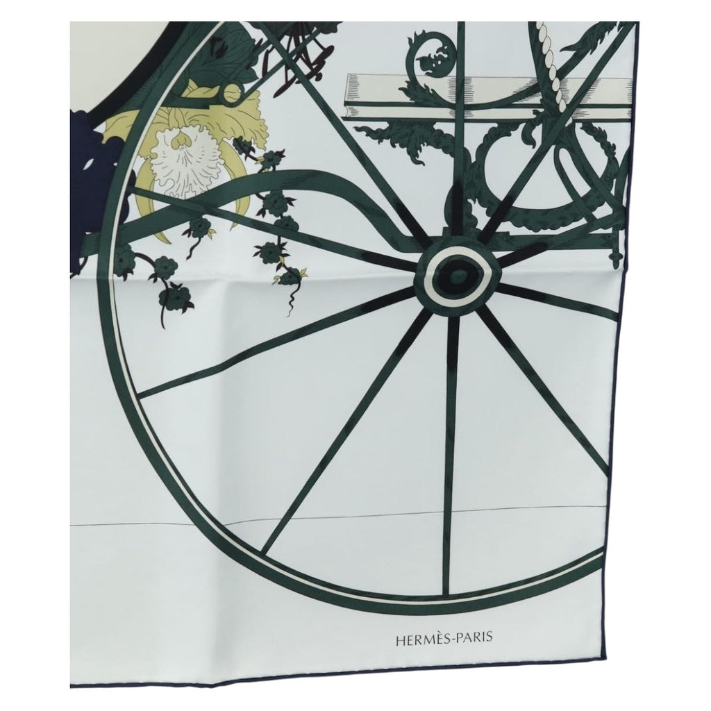 HERMES Carre 90 Scarf Silk Green Auth 203817M