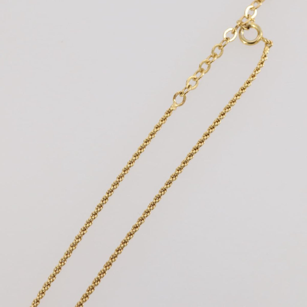 Christian Dior Rhinestone Necklace metal Gold Tone Auth 203860