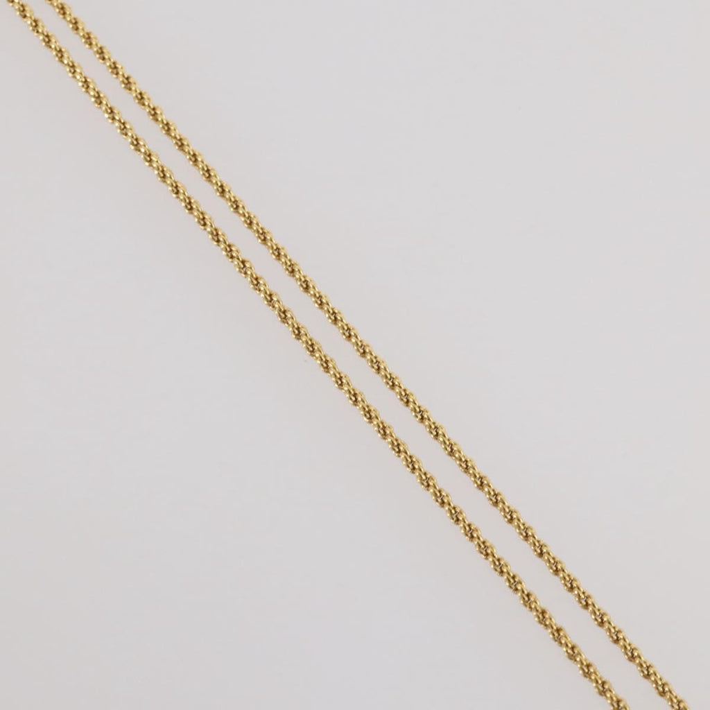 Christian Dior Rhinestone Necklace metal Gold Tone Auth 203860