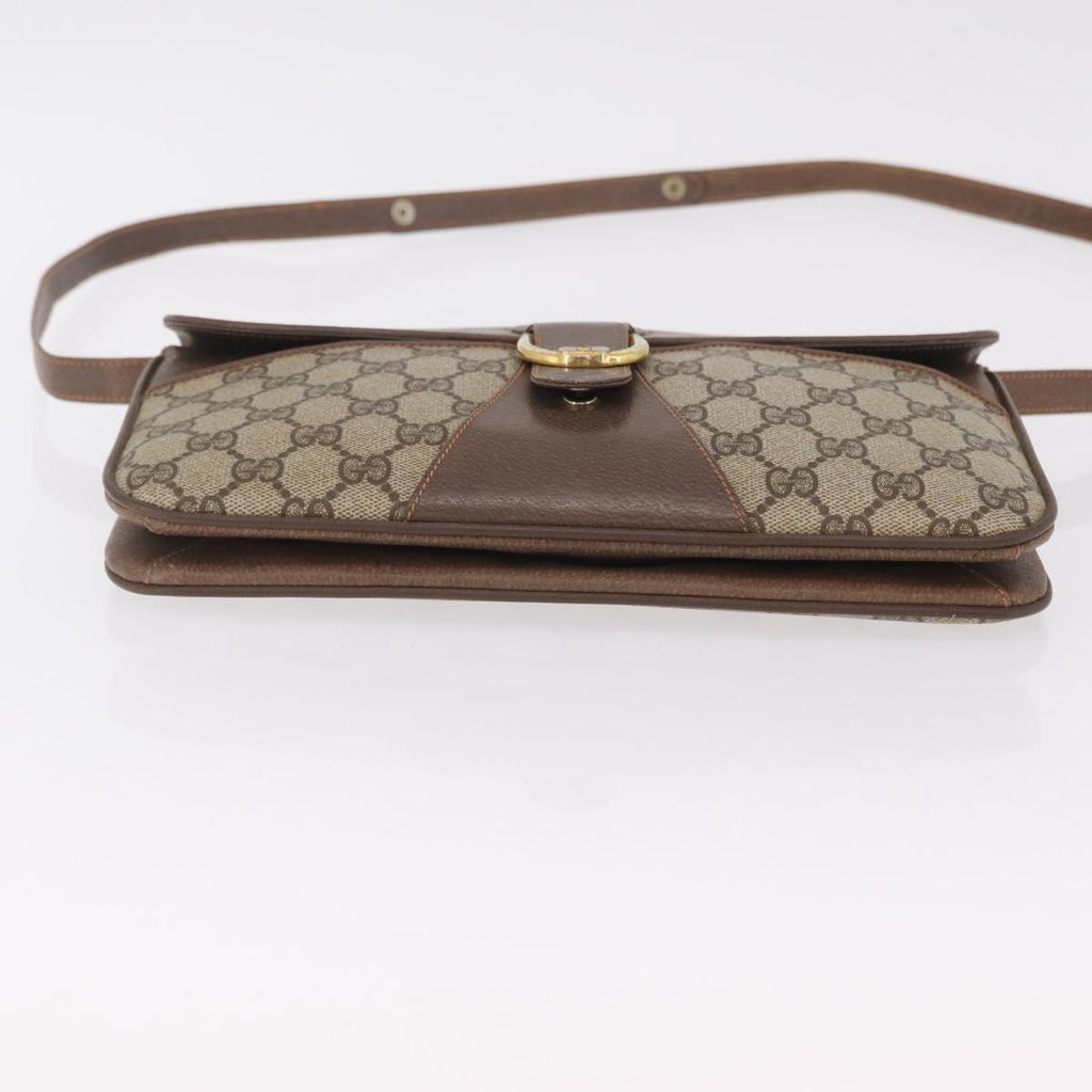 GUCCI GG Supreme Shoulder Bag PVC Leather Beige Gold 904 23 025 Auth 204309