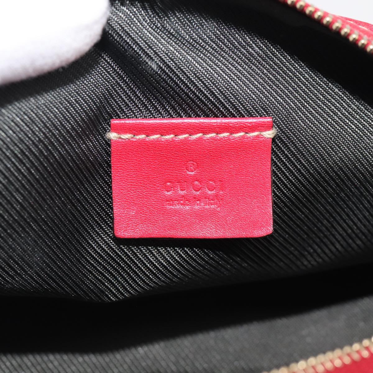 GUCCI GuccissimaGG Cosmetics Pouch Leather Red Gold Tone 153227 Auth 204633V