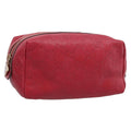 GUCCI GuccissimaGG Cosmetics Pouch Leather Red Gold Tone 153227 Auth 204633V