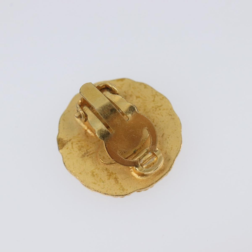 CHANEL Earring Metal Gold Tone CC Auth 204667V