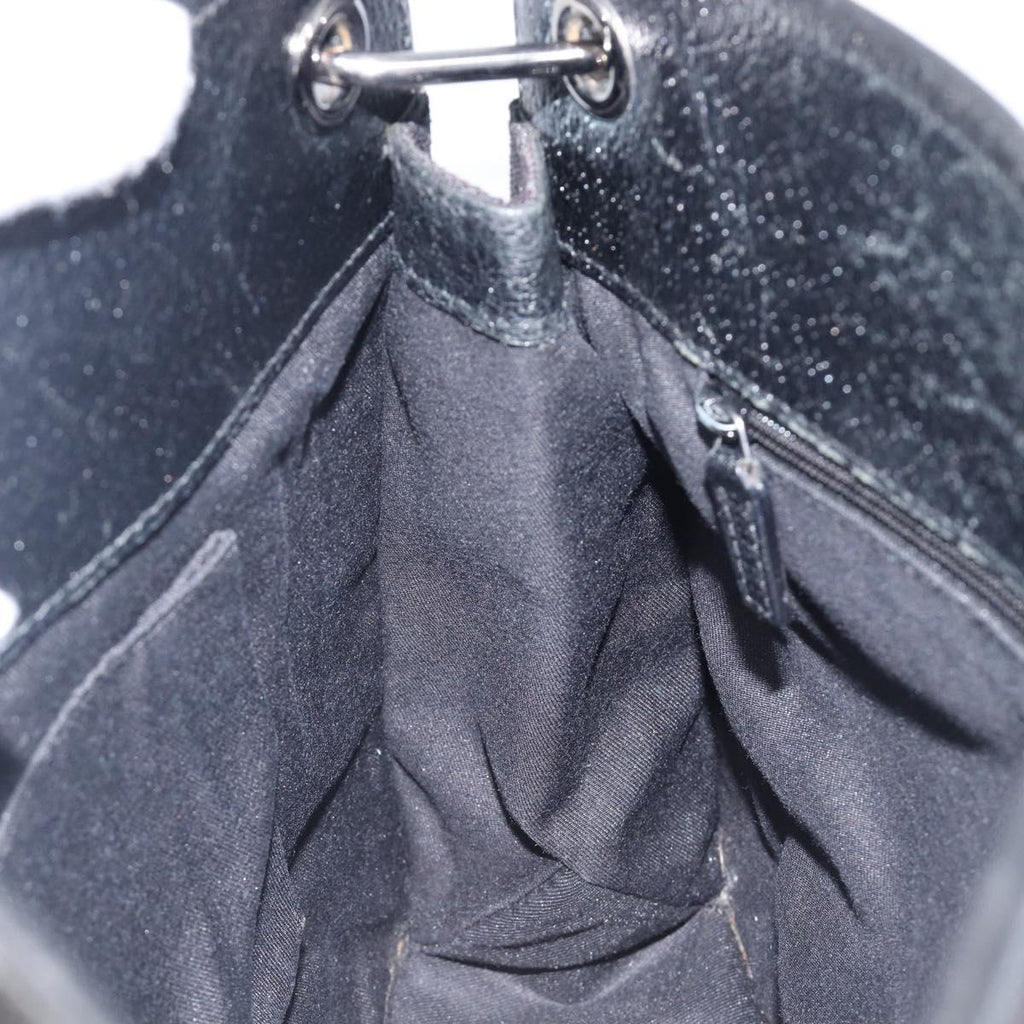 GUCCI GG Canvas Shoulder Bag Black Silver 120841 Auth 204749A