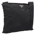 PRADA Shoulder Bag Nylon Black Silver Auth 205200