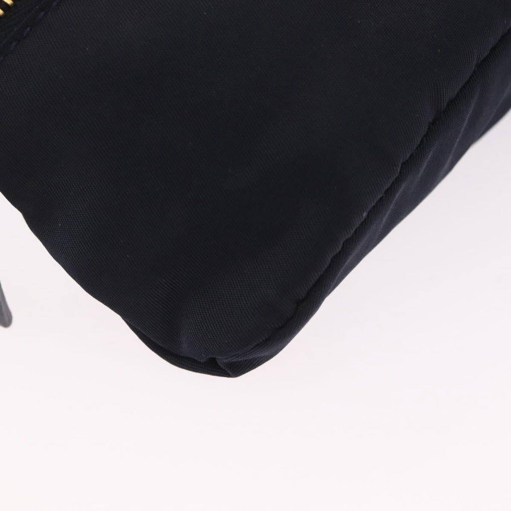PRADA Waist bag Nylon Navy Gold Auth 205227