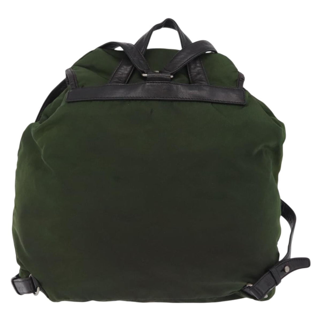 PRADA Backpack Nylon Green Silver Auth 205236